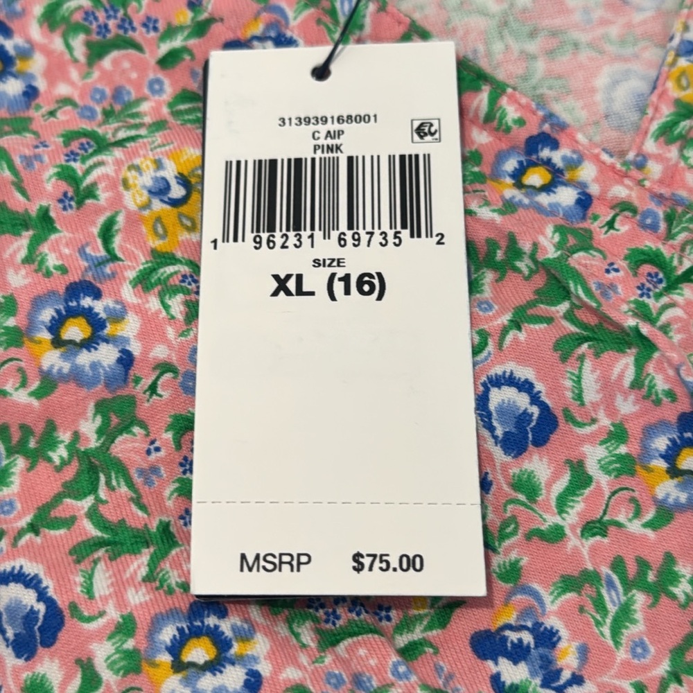 Polo Ralph Lauren Floral Faux-Wrap Cotton Jersey Dress. Size 16 - Picture 8 of 16